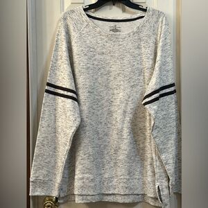 Bobbie Brooks Gray/Black stripes Pullover Sweatshirt Adult Size 3X